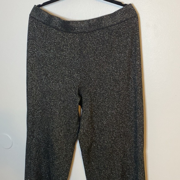 Vila Milano Black & Silver Sweater Pants Wide Leg Elastic Waist Size 1XL NWOT - Picture 4 of 7